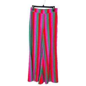Show me your mumu striped wide leg pants red, pink, and green size small